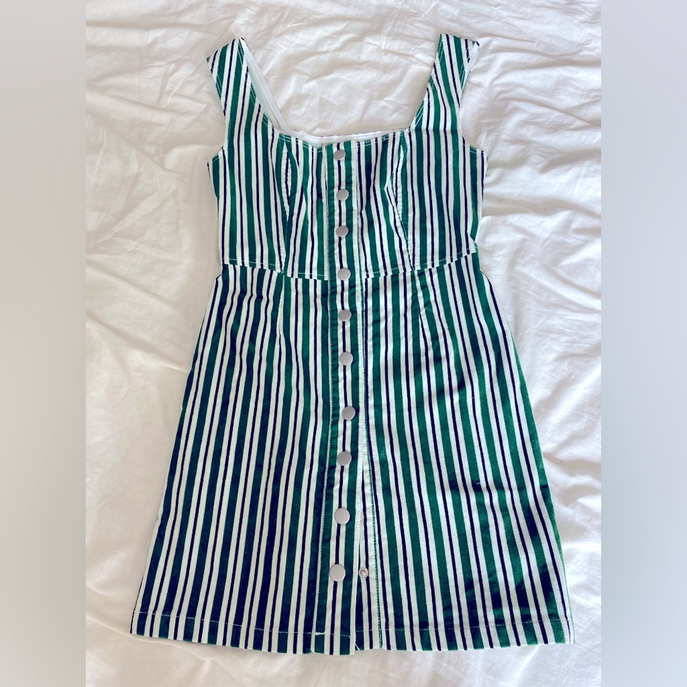 Urban Outfitters Striped Corduroy Jumper Dress